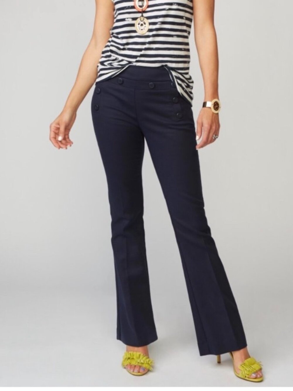 CAbi Mariner Trouser Navy Sailor Pants Size 8L
